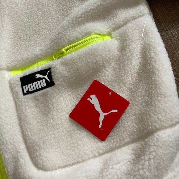 PUMA NWT Women's Sherpa Fleece Jacket with Woven Details Size Large - Picture 4 of 9